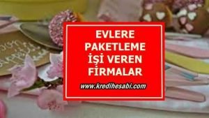 Evlere Paketleme İşi Veren Firmalar 2022 (AYDA 5000 KAZAN)